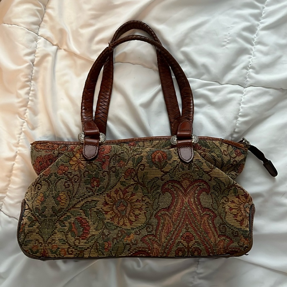 Brown Floral Fossil Shoulder Bag